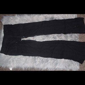 Black flowy linen pants